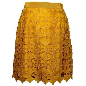 Elegant Yellow Lace Skirt